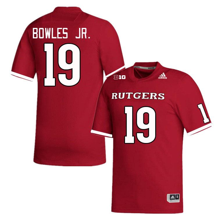 Men #19 Todd Bowles Jr. Rutgers Scarlet Knights College Football Jerseys Stitched Sale-Scarlet - Click Image to Close